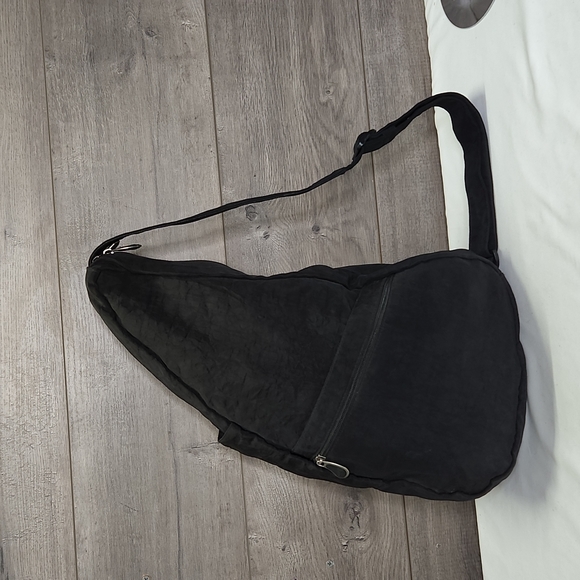 Large Ameribag Black Nylon Healthy Back Sliing Shoulder Bag